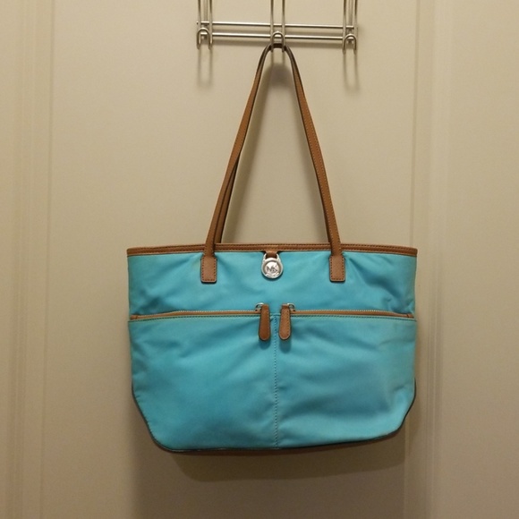 Michael Michael Kors leather trimmed canvas bag - Picture 1 of 8